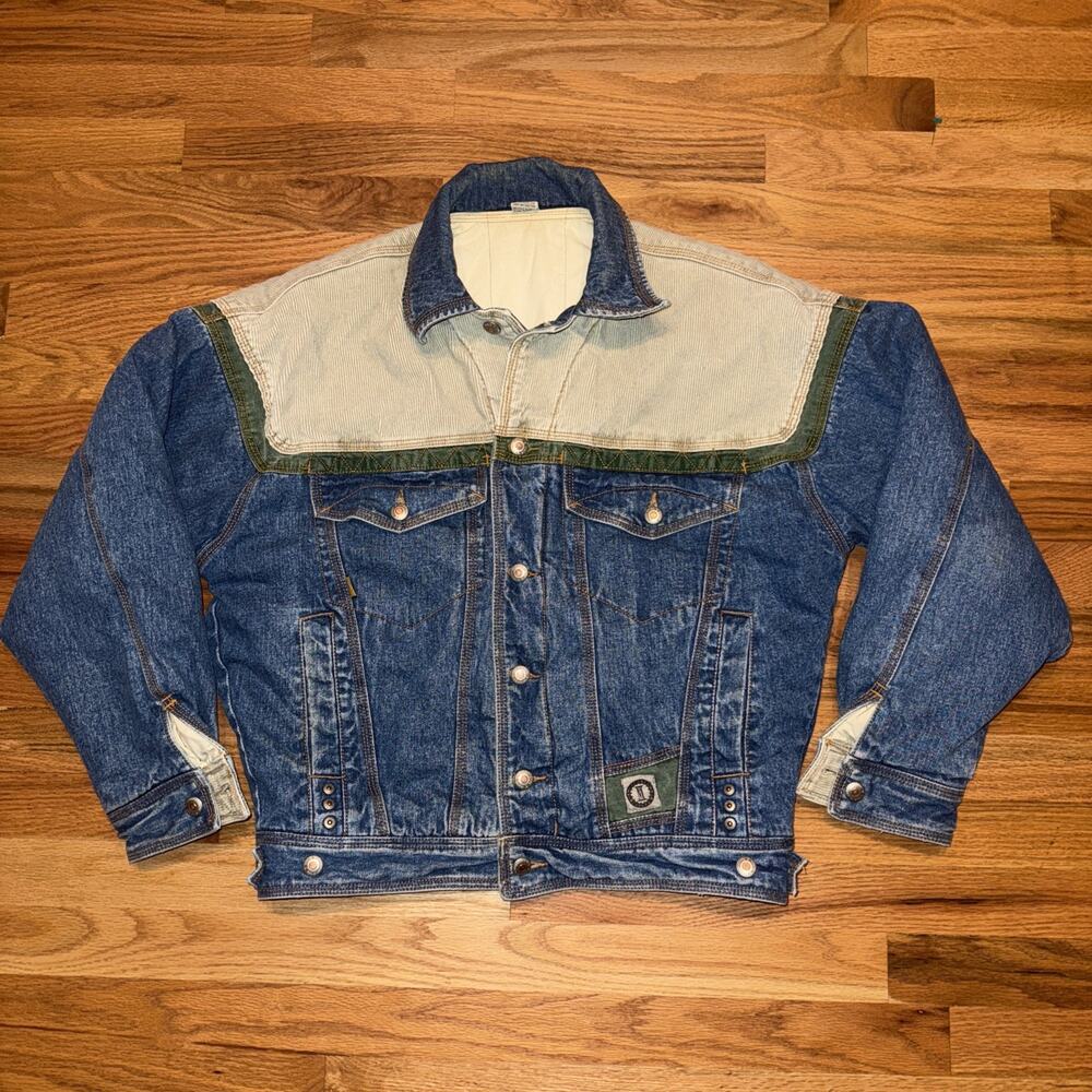 Vintage 90’s International Male Denim And Corduroy Moto Jacket Size Medium